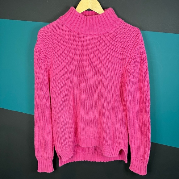 Vibrant Pink Knit Crew Neck Sweater 100% cotton - Picture 2 of 9